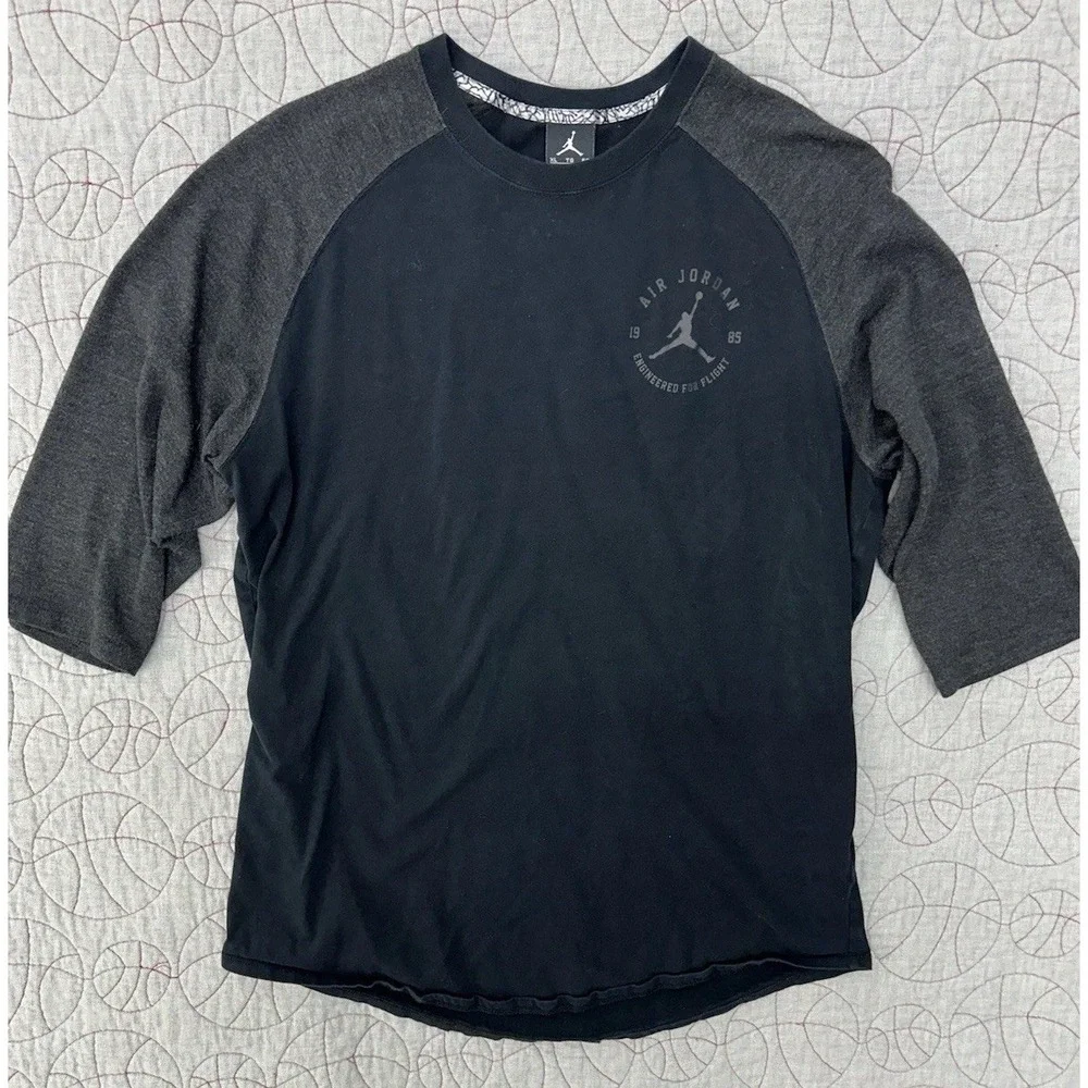 Jordan Raglan‎ Baseball Tee Black 23 Jumpman Graphic / Men's XL